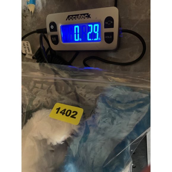 Midwood 7 Inch 2 Plush Stuffed Animal Bunnies Blue White Shimmery Feet and Ears - Picture 7 of 7